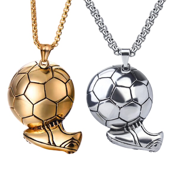 Fotboll Halsband Hänge för flickor Sport Smycken Fotboll Hänge Halsband för pojkar Sport Fotbollsspelare presenter Silver