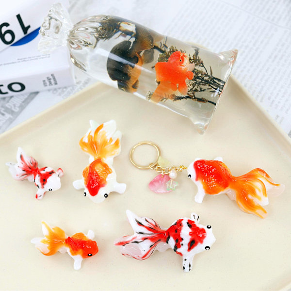 för Creative 3D Goldfish Lucky Bag Silikonform Form Harts Epoxi Form Jul Halloween Dekor Hem Ornam