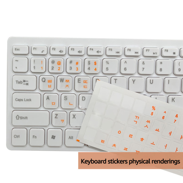 Koreanska tangentbordsklistermärken Matt PVC-tangentbordsklistermärke Bokstäver Transparent för PC Dator Laptop Notebook Desktop Tangentbord Orange