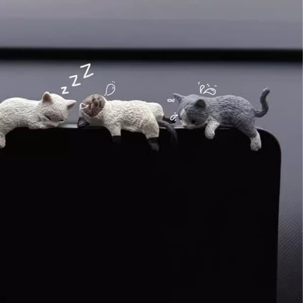 Sovende katter Bil Dashbord Aksent Ornament Perfekt som gave til dyreelskere Five cat