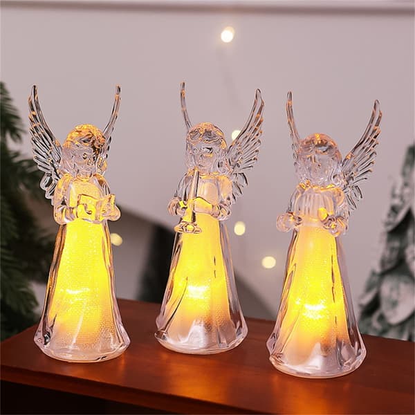 4 stk. Akryl Engel Natlampe Glitrende Sengelamper Dekorativt Element