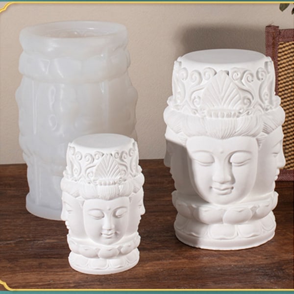 Guanyin ljusstaty Form Silikongjutning Molds Gör-det-själv-prydnad Form Molds Style 3