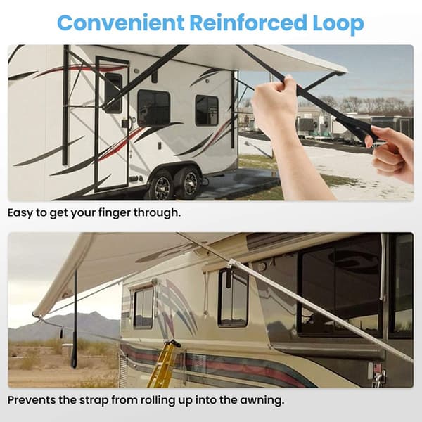 Sikre RVs Markise Bindestropper Forhindrer Hurtig Rulleskade Camping 9.8Ft