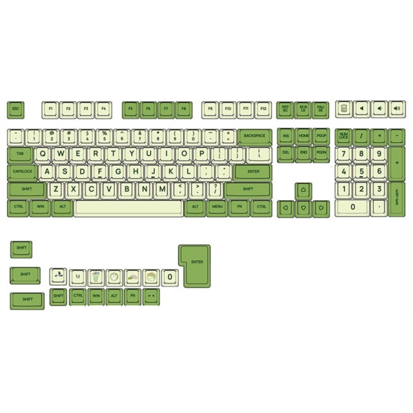 PBT Keycaps XDA Profil Personlig Matcha Engelska Keycaps Set 125st För Mekaniskt Gamingtangentbord för MX-Brytare DIY