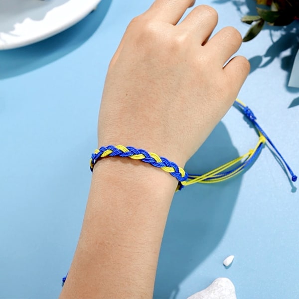 Peace Daisy Armband Boho Handgjord String Armband Ukrainsk Symbol Armband Solros Smycken Gåvor för män kvinnor 3