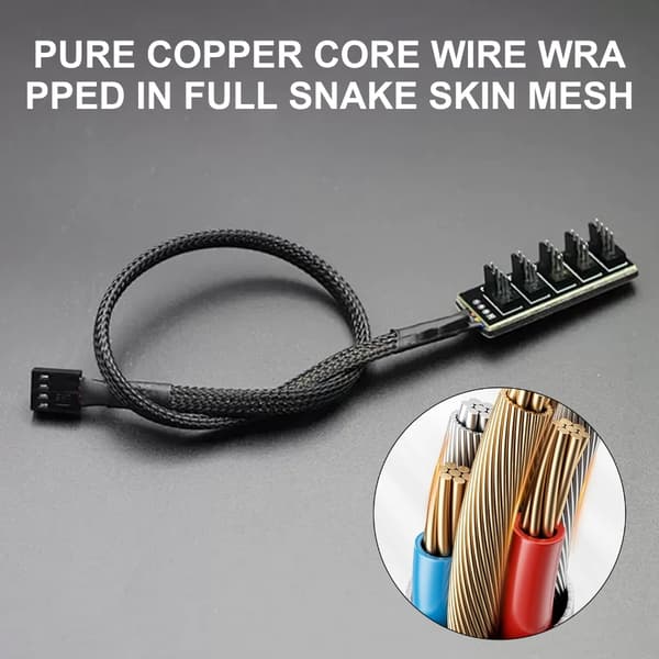 4PIN/3PIN PWM Viftesplitter Adapterkabel for Stasjonær PC Intern Kjøling
