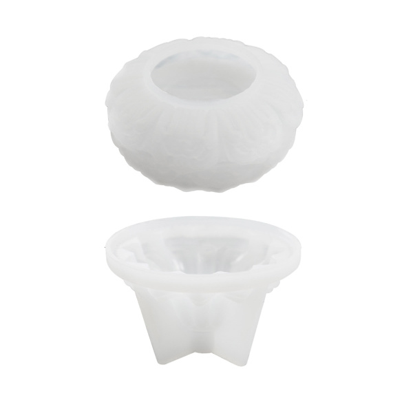 Kristall Lotus Ljusstake Formar Resin Epoxi Gjutform för DIY Ljusstake Smyckesbricka Bröllop Hem Bordsdekor