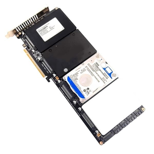 4-ports M.2 SFF8639 NVMe Solid Disk Reader PCIe X16 Internt Utvidelseskort