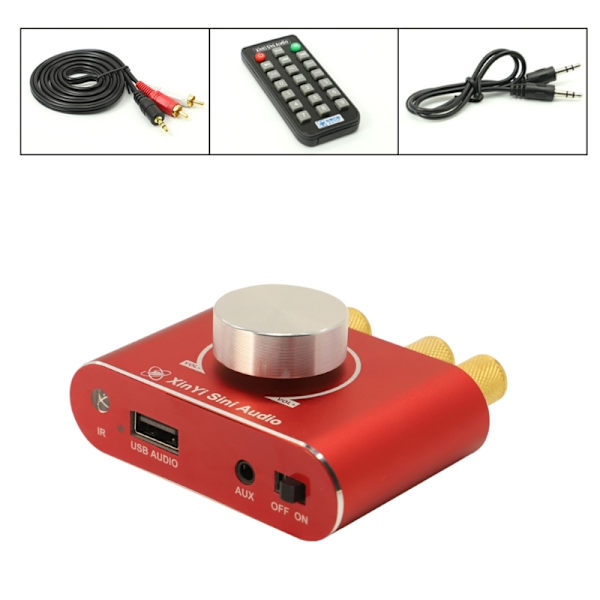 Bluetooth-kompatibel 5.1 Stereo Forstærker Receiver Mini HiFi Forstærker AUX Hovedtelefon Linje Udgang Port til Højttalere i Hjemmet 15Wx2