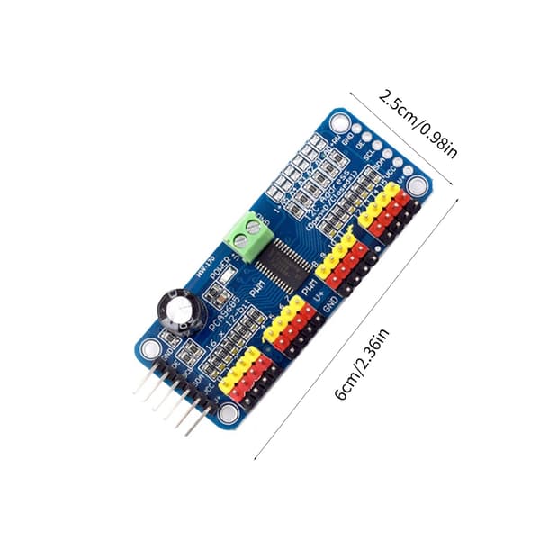 2 stk. PCA9685 16-kanals 12-bits PWM servomotor driver grensesnittmodul