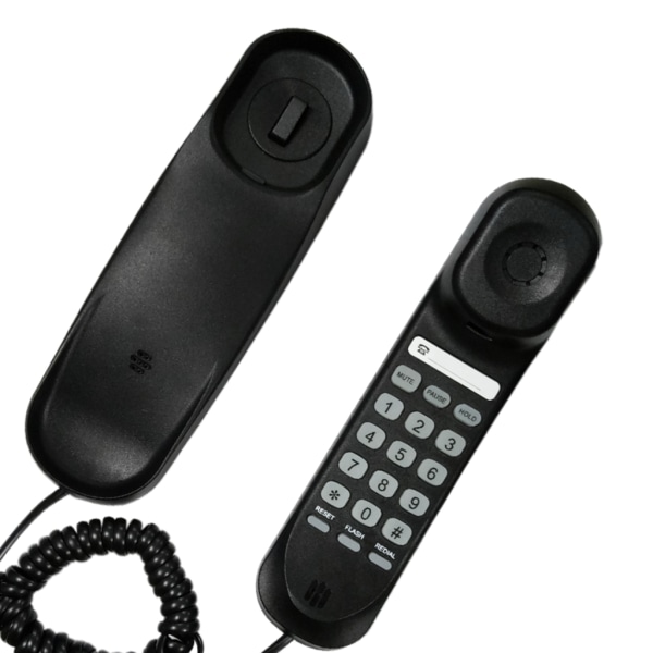 Telefon med sladd Väggmonterbar fast telefon Fuktsäker för kontor hem Hotell badrum Slim-line väggtelefon White