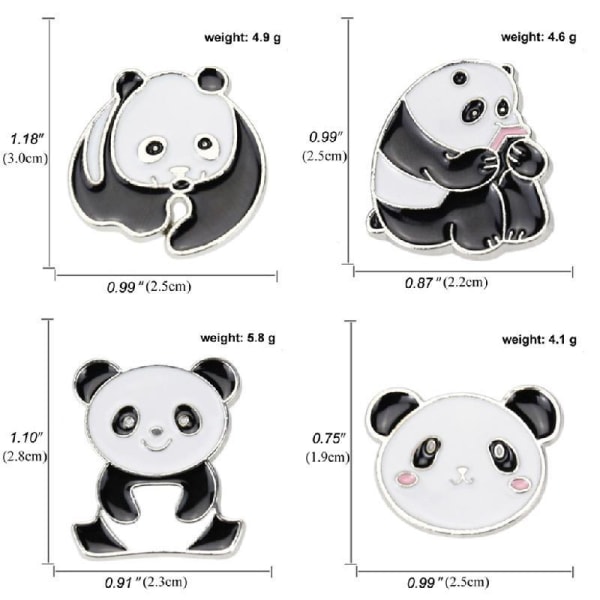 Jul Brosch Pin Legering Tecknad Panda Märken Brosch Pins Smycken för Kläder Väskor Hatt Tillbehör DIY Hantverk Material