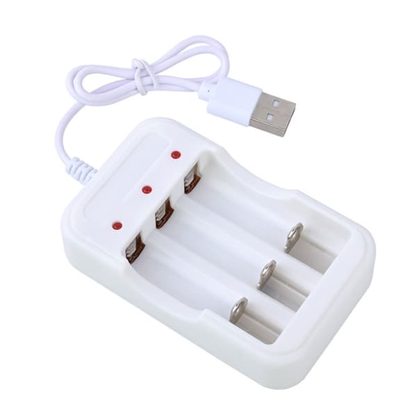 Letvægts 3-slots batteriopladeradapterbase til AA 3A genopladelige celler