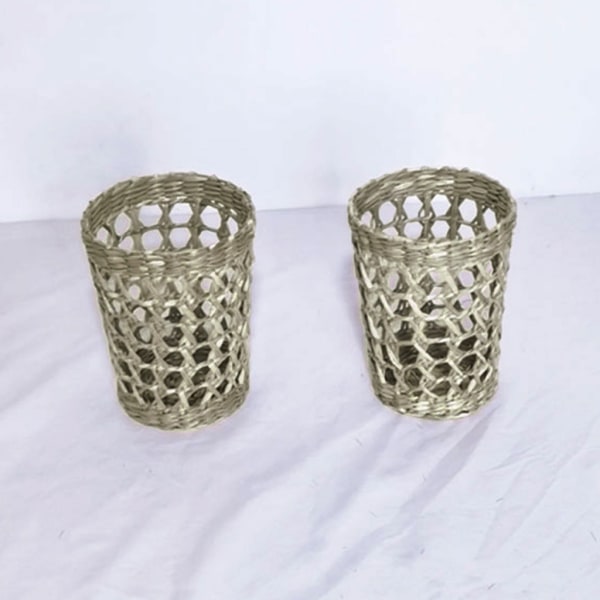 Japanskt gräsvävt cover Anti-skållning Handarbete Mesh Tekopp Blomkrukor Online Kändis Mjölk Te cover