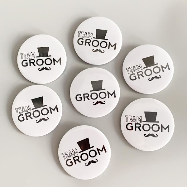 Team Brudgum/Groom Badge 6st/ set Bachelor Party Kläder Dekoration Tillbehör null - Gallery