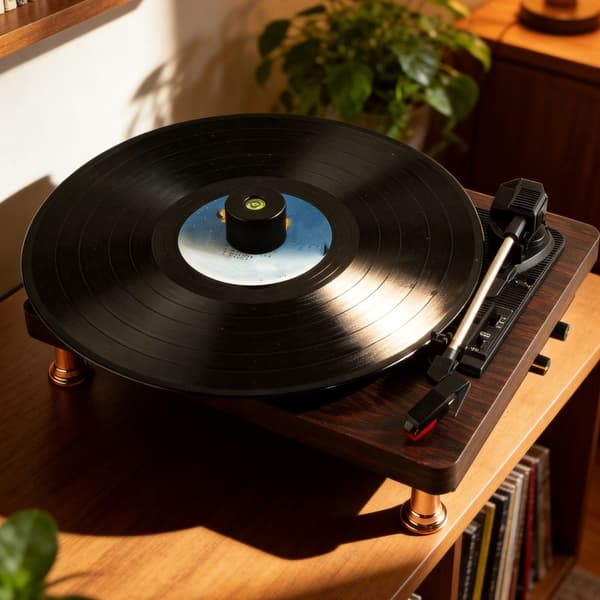 Audiophile platespillervekt med nivåindikator i rustfritt stål