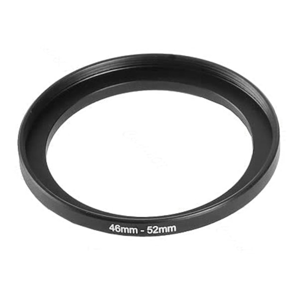 Slitstarkt metall kameralinsfilter Step Up & Down Ring Adapter för Nikon All Camera DSLR 46mm till 52mm Svart
