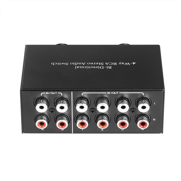 To-vejs stereo lydkontakt RCA-distributør HUB 2X4 signalvælger
