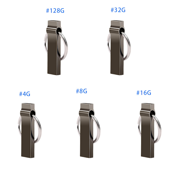Metal USB Flash Drive USB 2.0 Thumb Drive Memory Stick Small Sticks Datalagring Backup Decives Tillbehör Rekvisita Black 4GB