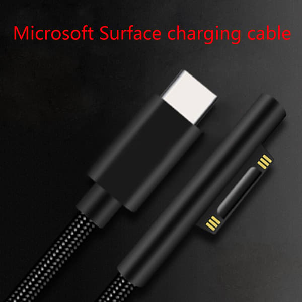 Typ C Power Adapter 15V 3A PD Snabbladdningskabel sladd passar för Microsoft Surface Pro 3 4 5 6 GO 2 m