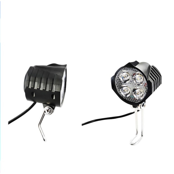 LED-ljus fram med horn för elcykel elcykel, 36-48V (vattentät kontakt)