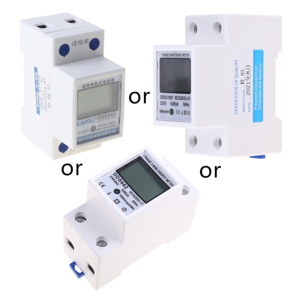 Praktisk LCD Digital Display Enfas Power Energimätare Watt Wattmätare kWh 230V AC 50Hz Din Rail