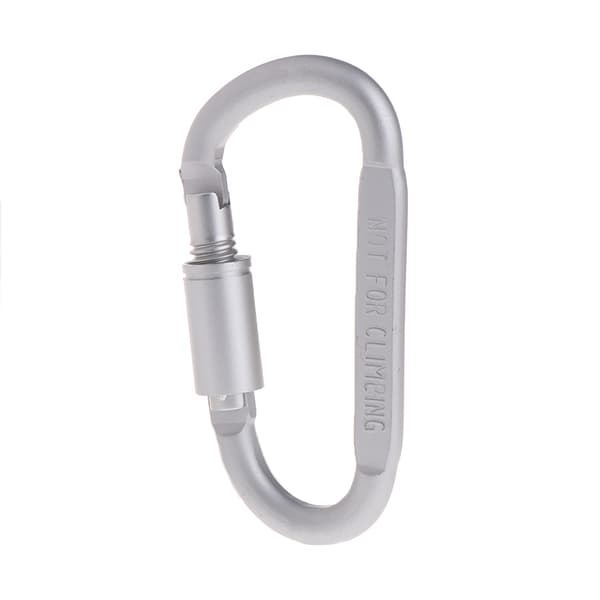 Aluminiumlegering D-ring Karbinhakar Clip D Shape Gate Small Keychain Karbinhake Clip Outdoor Camping Mini Lock Snap Hook White