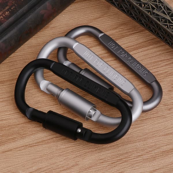 Aluminiumlegering D-ring Karbinhakar Clip D Shape Gate Small Keychain Karbinhake Clip Outdoor Camping Mini Lock Snap Hook Black