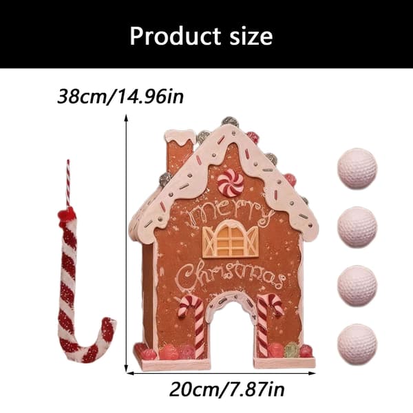 Bærbart Golfspilssæt i Resin til Julefrokoster - Robust Peberkagedesign Gingerbread Golf 1 ball