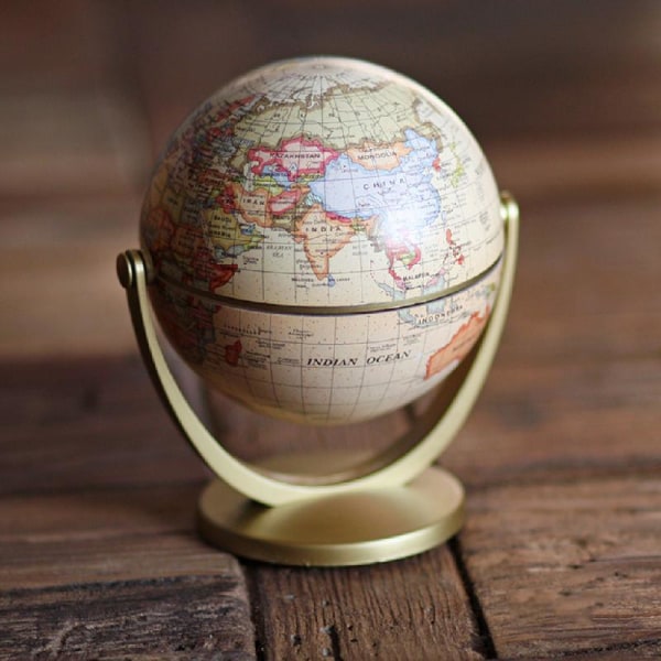 Vintage English Edition Globe World Map Dekoration Earth Globes med Base Geogra