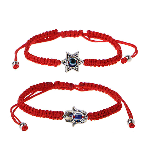 Lucky Kabbalah Red String Hamsa Armband Blue for Evil Eye Fatima Hand Armband Smycken Dekoration Present för kvinnor Män T B