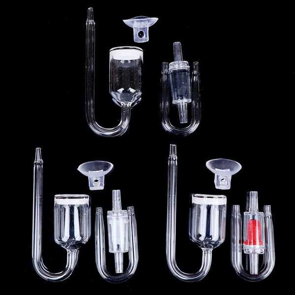 CO2-diffusor 4 st för Nano Kit Transparent glas som ökar mättnaden av CO2 Black