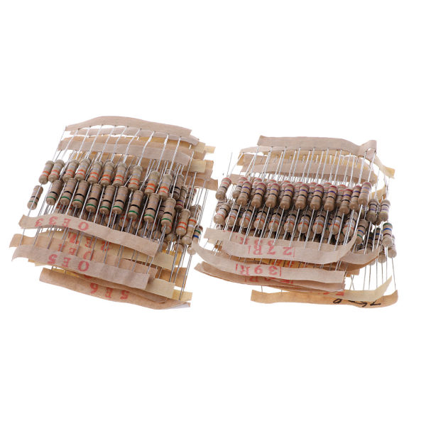 300 st Resistor Kit 1W 5% 0,1-750 Ohm Kolmotstånd 30 Värden Resistor Set