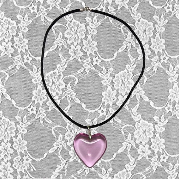 Mode Punk Halsband Stora Färgglada Love-Heart hänge Halsband för kvinnor Hip-Hop Rep Kedja Party Smycken Ornament AB color