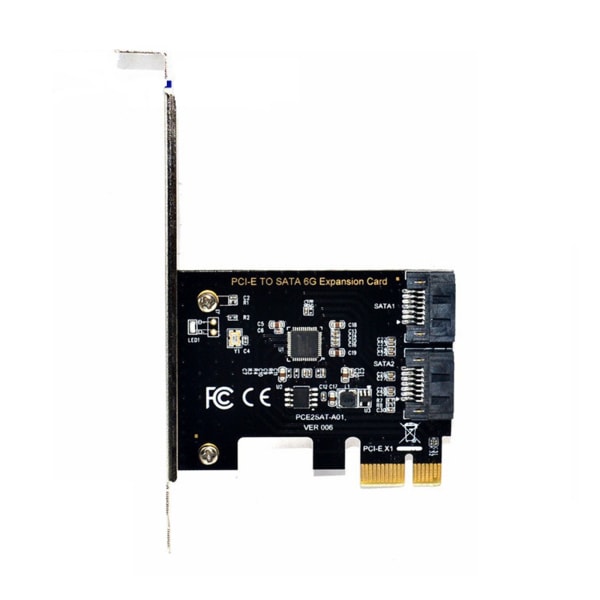 SATA3.0 PCIE Riser Card PCI-E till SATA3.0 expansionskort ASM1061 6GB/S Adapter 2x SATA3.0-gränssnitt för hårddisk