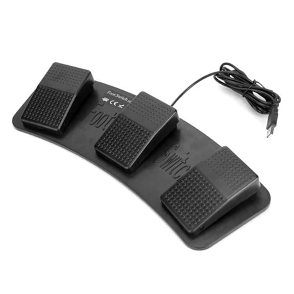 USB fotkontakt pedal 3 pedaler Styr tangentbord Mus Simulera vilken som helst för tangent på tangentbordskombination för tangent för HID Switch