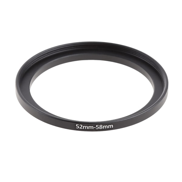 Holdbar Metal Kameraobjektiv Filter Step Up & Down Ring Adapter Til Nikon Alle Kamera DSLR 52mm til 58mm Sort
