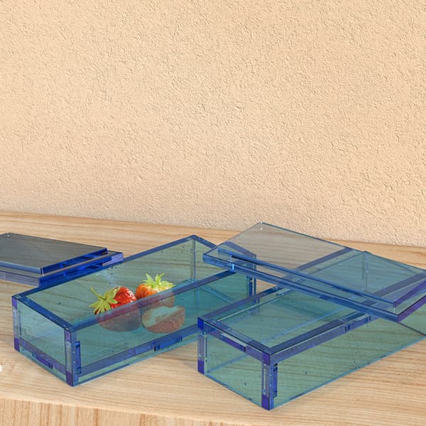 Rektangulär förvaringslåda hållare hartsform bricka tallrik silikonform 19x15cm