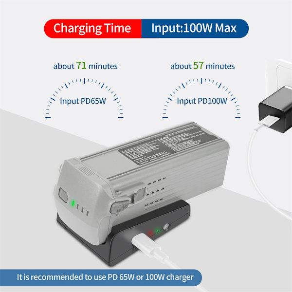 Batteriladdare USB Snabbladdning för DJI AIR 3 Drone