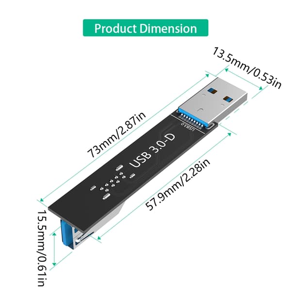 USB3.0 D Forlængerplade Han til Hun Adapter For Effektiv PC Tilslutning