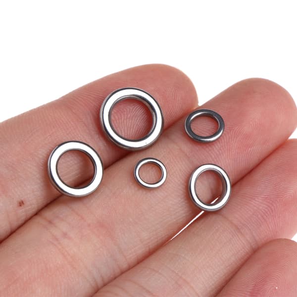 50st Fiske Solid Rostfritt Stål Snap Split Ring Lure Tackle Connector Ny L
