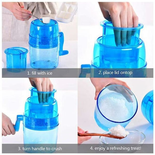 Manuell Ice Crusher Handvev Rakapparat för att göra drycker Hushållssnökotte eller Slushies Fine Chips Snow Cone Maker