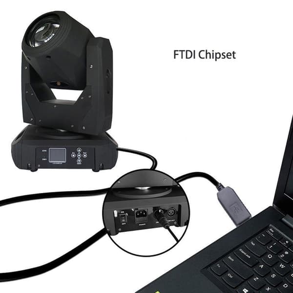 USB RS485 til DMX512 3-pinners adapter for PC scenebelysningskontroller dimmer