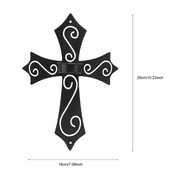 Vägghängande ljushållare Metal Hollow Christian för Cross Sconce Ljusstake D