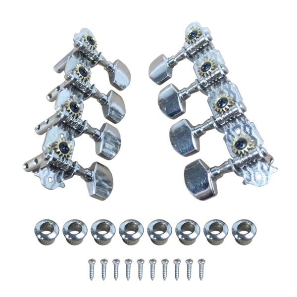 2st Gitarrsträngstämningspinnar 4R+4L Tuner Machine Heads 1:15 Ratio Guitar Locking Tuners Huvudbyte med skruvar