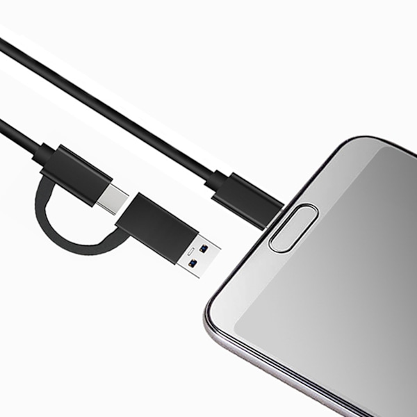 USB till USB C-kabel 2 i 1 USB3.0 USB A/C till C Snabbladdningskabel USB Typ C till Typ C Laddningssladd 10 Gbps Data Sync