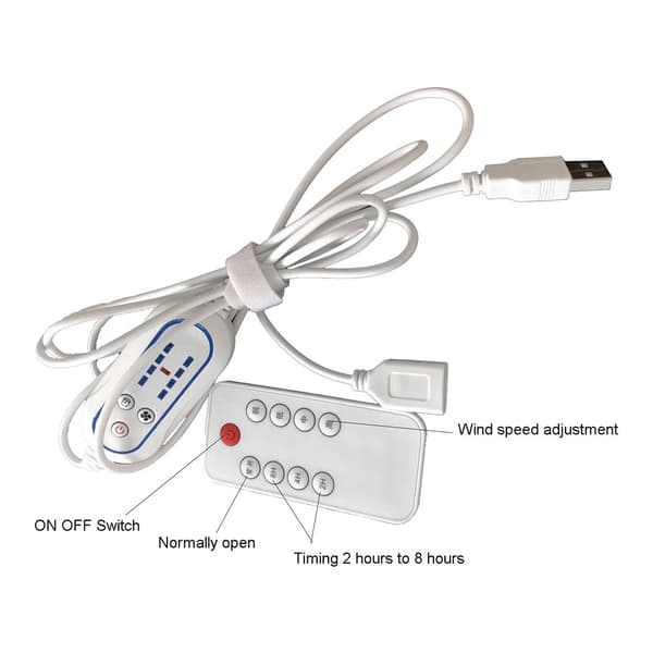Multifunksjonell fjernkontroll for USB-vifte LED-lys 4 Hastighetsjusterbar fjernkontroll