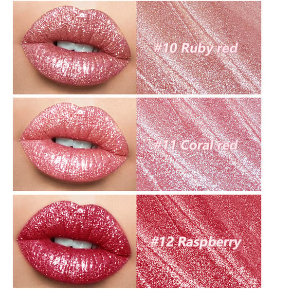 Glitrende Glitter Flydende Læbestift Langtidsholdbar Vandfast Lipgloss Læbemakeup