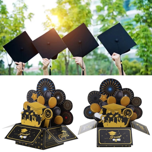 3D för Pop Up-kort Graduation Gratulationskort Grattis-kort för College Sc