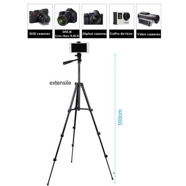Flexibelt telefonstativ Bärbar mobiltelefonkamera Stativstativ med indikatorljus Höjdjusterbar för selfies/vloggning